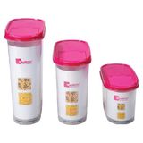 Moonstar Bakliyat Saklama Kabı Üçlü Set-Mb-12 - Açık Pembe