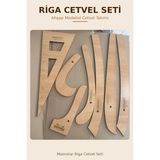Moonstar Riga Cetvel Seti Ahşap Modelist Cetvel Takımı 7 Parça Gönye Kavadura