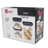 Moonstar smart üçlü saklama kabı hava sızdırmaz-SM-SET BEYAZ KAPAKLI