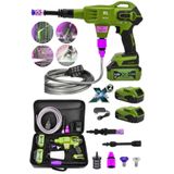 MoonTech Japan 999 Vf 20 Ah 100 Bar Kömürsüz Şarjlı Oto Yıkama Makinesi Çift Akülü Bahçe Yıkama Makinasi