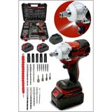 MoonTech Pro Seri 58VF Çift Akülü Somun Bijon Sökme Takma Sıkma Matkap Kömürsüz Akülü Vidalama 32 Parça Set