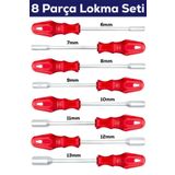 MoonTech Pro Seri 6-7-8-9-10-11-12-13 8 Parça Lokma Takımı Lokma Tornavida Ev Ve Sanayi Kullnıma Uygundur.