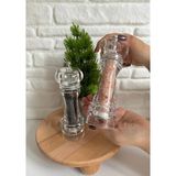 Moontime Alaçatı 1 Adet Şeffaf Akrilik 19 cm Büyük Boy Baharat Tuz Karabiber Öğütücü Değirmeni - 0,1 kg