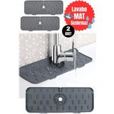 Moontime Alaçatı 2 Adet Yüksek Kaliteli Silikondan Üretilmiş Dayanık Musluk Matı Silikon Lavabo Matı Mutfak