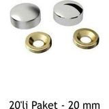 Moontime Alaçatı 20 mm Vida Tapası / Krom 20'li Paket