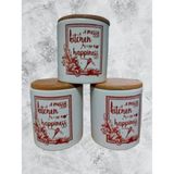 Moontime Alaçatı 3 Lü Set Saklama Kabı Baharat Takımı Baharatlık