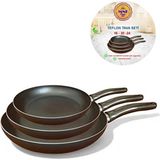 Moontime Alaçatı 3 Pcs Teflon Tava Seti - 16 - 20 - 24 cm - Ince / Hafif