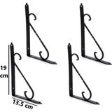 Moontime Alaçatı 4 Adet Renk Seçenekli Siyah 19X13.5 Ferforje Raf Altı Metal L Ayak