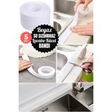 Moontime Alaçatı 5 Adet Sızdırmazlık Bandı Lavabo Bantı Banyo Mutfak Lavabo Küvet Duş Teknesi Su Geçirmez Kenar
