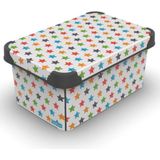Moontime Alaçatı 5 Lt Stars Yıldızlar 28,5X19X13,5 Kapaklı Saklama Kutusu Style Box Düzenleyici Dekoratif Kutu