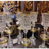 Moontime Alaçatı 6lı Yaldızlı Kristal Ayaklı Su Bardağı Kahve Yanı Su Bardak