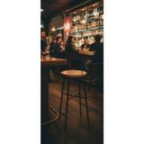 Moontime Alaçatı Ahşap Bar Sandalyesi - 000-Siyah