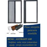 Moontime Alaçatı Antrasit Gri Sürgülü Plise Pencere Sineklik