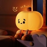 Moontime Alaçatı Balkabağı Silikon Gece Lambası Yatak Odası Uyku Lambası Başucu Lambası - 001-Renkli