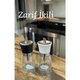 Moontime Alaçatı Dökmeli Toz Şekerlik - 2 Li Cam Dökme Toz Şekerlik