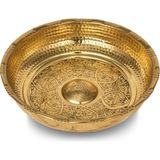 Moontime Alaçatı Dövme Bakır Işleme Hamam Tası Sarı 20 cm