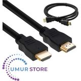Moontime Alaçatı HDMI Kablo Kısa HDMI Kablosu Altın Uçlu Full Hd 3D LCD LED Ps3 Uydu - 50 cm