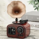Moontime Alaçatı Klasik Radyo Görünümlü Gramofon Müzik Kutusu Retro Tarzı Ev Dekorasyon Hediyelik Süs Eşyası