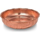 Moontime Alaçatı Lena Bakır Kurnacı Hamam Tası 18 cm Makine Işleme Kırmızı