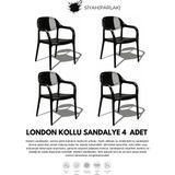 Moontime Alaçatı London Kollu Lüx Cafe & Restaurant Sandalyesi 4 Lü