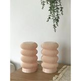 Moontime Alaçatı Mezelia Abajür - 3D Yazıcı ile Üretilmiş Bej Renk Modern Iç Aydınlatma (Led Ampül Dahil)2 Adet - 00 - Siyah - Beyaz