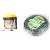 Moontime Alaçatı Ot Biçme Tırpan Misinesı Gri Testere Tırtıklı Misine 46M 3.3mm + Ot Maskesi Telli 2 Li Set