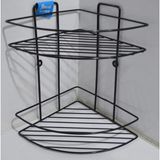 Moontime Alaçatı Paslanmaz Ikili 300X230X320 Banyo Köşe Çelik Siyah Rafı Şampuanlık Köşelik FS6201001