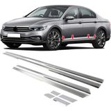 Moontime Alaçatı Passat B8.5 2019 Sonrası Uyumlu Yan Kapı Alt Çıtası 8 Adet Nikelaj Paslanmaz Çelik Krom Aksesuarları