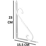 Moontime Alaçatı Renk Seçenekli Beyaz 23X15.5 Ferforje Raf Altı Metal L Ayak - Raf Altı - Tek Ebat - Beyaz