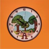 Moontime Alaçatı Şık Doğa Çocuk Odası Duvar Saati, Kahverengi, 30 cm