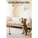 Moontime Alaçatı Vantuzlu Kedi Oyun Oltası Tüylü Zilli Kedi Oyuncağı