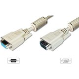 Moontime Alaçatı VGA Monitör Uzatma Kablosu, Dsub 15 Erkek <=> Dsub 15 Dişi, 3coax/7c, 2 x Ferrite Filtre, Awg