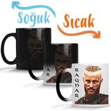 Moontime Alaçatı Vikings Ragnar Sihirli Kupa Bardak Porselen - 0 - Siyah