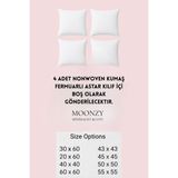 Moonzy Minimalist & Cozy Fermuarlı Kırlent Iç Astarı , 4 Lü Pakette , 8 Farklı Ebat Seçeneği, Beyaz, Nonwoven Kumaş - 50 x 50