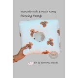 moonzy - minimalist & cozy Piercing Yastığı – Yıkanabilir Kılıflı Ayıcıklı Müslin – Kulak Delme Sonrası Özel Uyku Yastığı