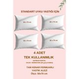 moonzy - minimalist & cozy Tek Kullanımlık Alez – Fermuarlı , 50x70 cm , Uyku Yastığı İçin Nonwoven Hijyenik İç Kılıf, 4 Lü