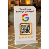 mooodcase Google Yorum QR Standı PleksiGlass Beyaz