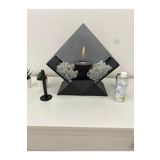 Moor Garden Metal Siyah Renk Modern Masa Üstü Şömine Sertifikalı Yakıt Ve Dekoratif Taş