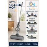 Mop Kendinden Sıkmalı Pva Sünger Mop 124 Cm Çelik Saplı Yer Silme Ve Zemin Temizlik Mopu Kıl Tüy Toz Toplayan Temizlik Seti