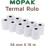 Mopak 56 mm x 16 mt Termal Pos Yazarkasa Kağıdı 1 Paket 10 Rulo