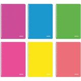Mopak 60 Yp. Neon Serisi Pp Kapak Spiralli Defter - Çizgili - 6 Adet - Beyaz