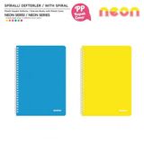Mopak 72 Yp. Neon Serisi Pp Kapak Spiralli Defter - Kareli - 2 Adet