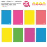Mopak 96 Yp. Neon Serisi Pp Kapak Spiralli Defter - Çizgili - 8 Adet