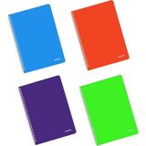 Mopak Neon Serisi 4'lü Pp Kapak A4 60 Yaprak Kareli Spiralli Defter