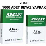 Mopak Rekort A4 Fotokopi Kağıdı 1.000 Adet Beyaz Yaprak