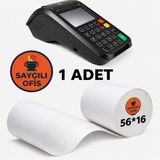 Mopak Saygılıofis Yazar Kasa Termal Pos Rulosu 56 mm x 16 mt ( 1 Adet Rulo ) - Beyaz