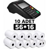 Mopak Saygılıofis Yazar Kasa Termal Pos Rulosu 56 mm x 16 mt ( 10 Adet / 1 Paket ) - Beyaz