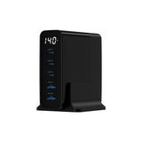 Mopal POWERBANK XC4048 140W Gan Qc Pd Fast Hızlı 3 Usb-C / Type-C 2 Usb-A 5 Çıkışlı Ekranlı Dock Çoklu Şarj Aleti Adaptörü - Siyah