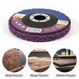 Mor 115 Mm Parlatma Diski Döküm Metal Ahşap Yüzeyler İçin Pas Boya Sökücü Flap Disk