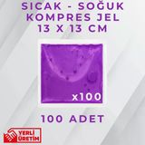 Mor 13X13 Cm 100 Adet Soğuk Kompres Jel Buz Aküsü Soğuk Zincir Buz Jeli Buz Torbası Strafor Kutu İçi Jel Buz